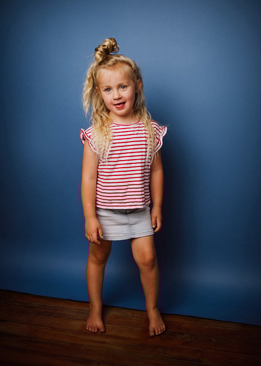 Summer 4th of July Little Girl Photographed in Studio