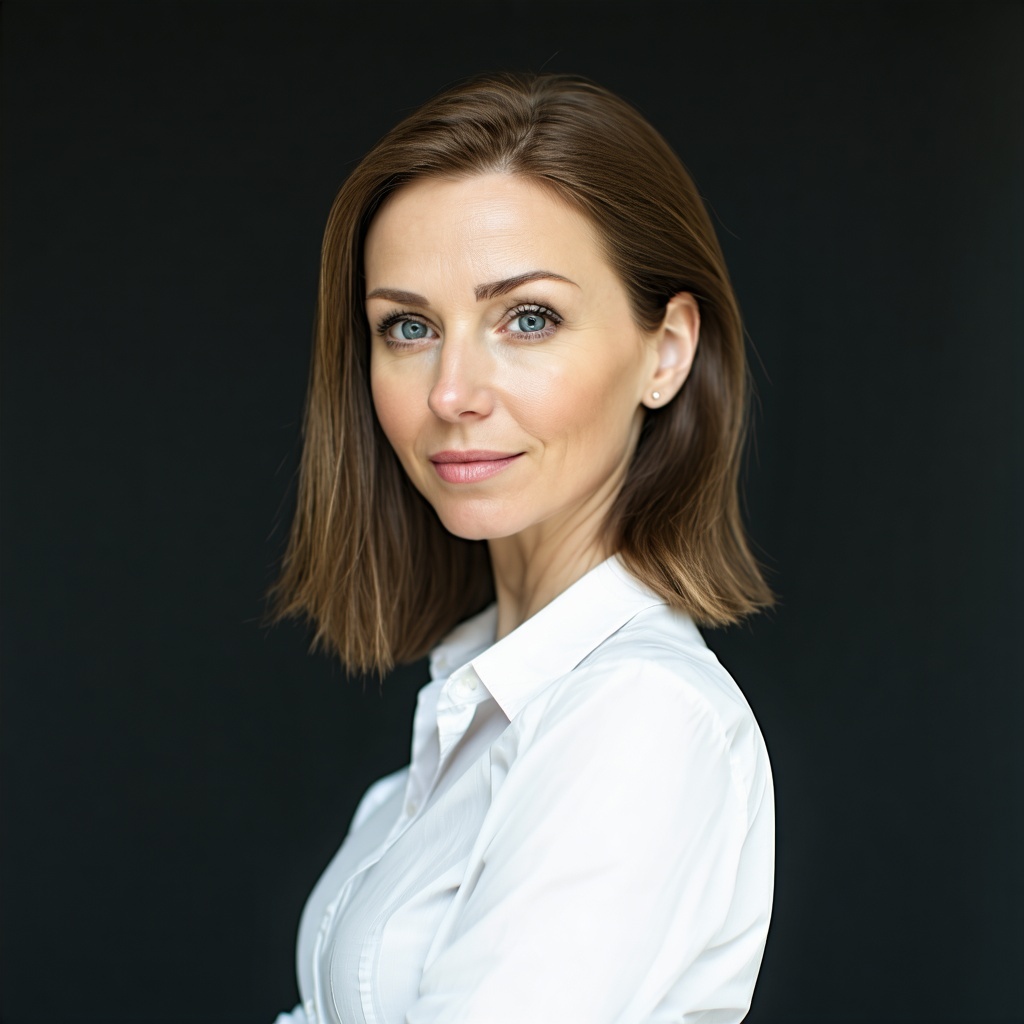 A professional headshot of a woman