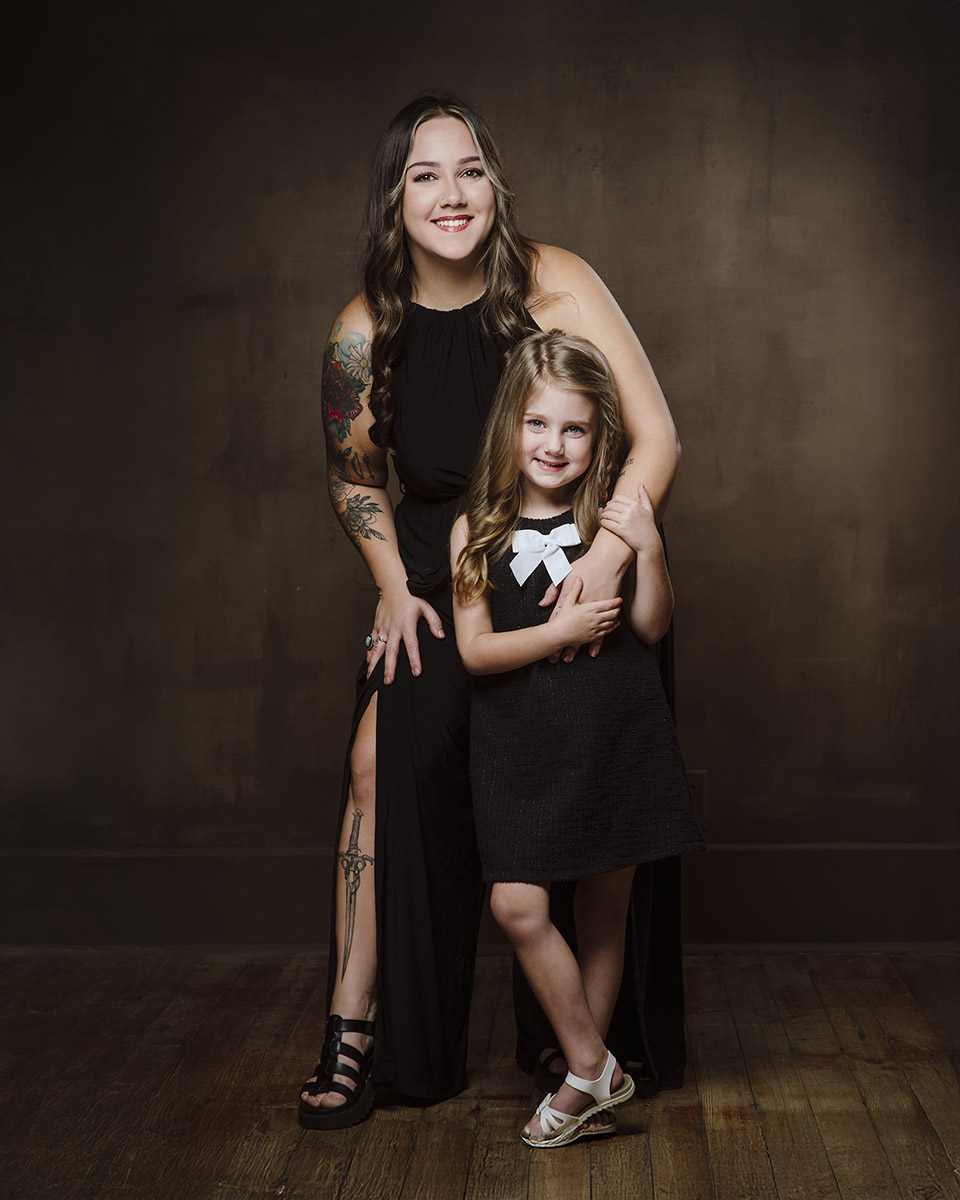 Mother Daughter Studio Portrait Posed Classic Mother Daughter Studio Portrait Posed Classic